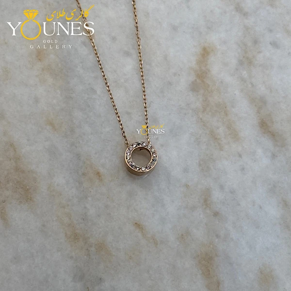 گردنبند طلا دایره نگینی